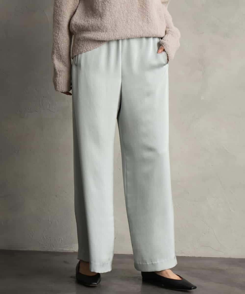 FMLAG52250 MICHEL KLEIN(ミッシェルクラン) サテンワイドパンツ グレー