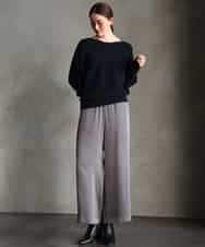 FMLAG52250 MICHEL KLEIN(ミッシェルクラン) サテンワイドパンツ グレー