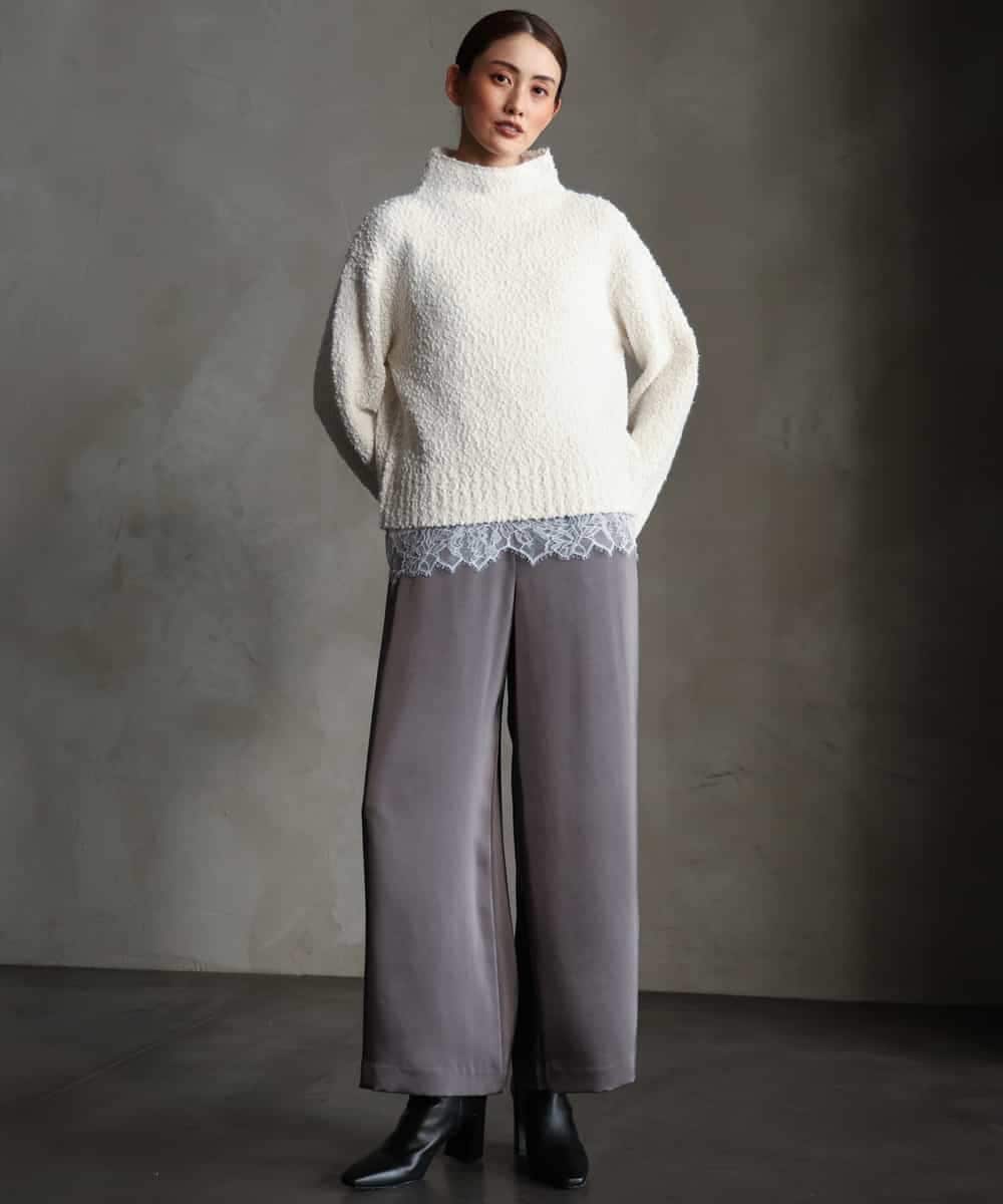 FMLAG52250 MICHEL KLEIN(ミッシェルクラン) サテンワイドパンツ グレー