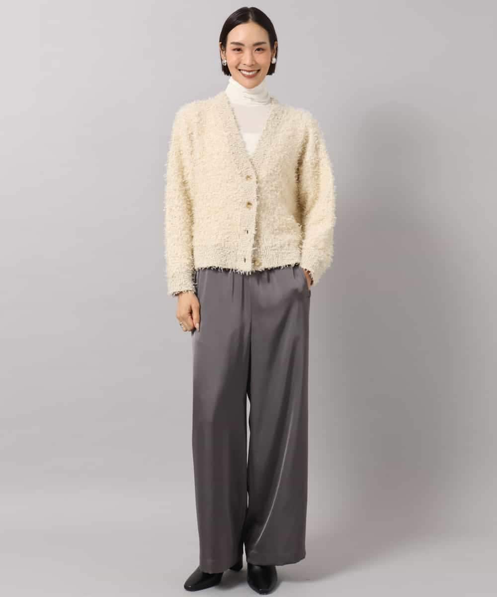 FMLAG52250 MICHEL KLEIN(ミッシェルクラン) サテンワイドパンツ グレー
