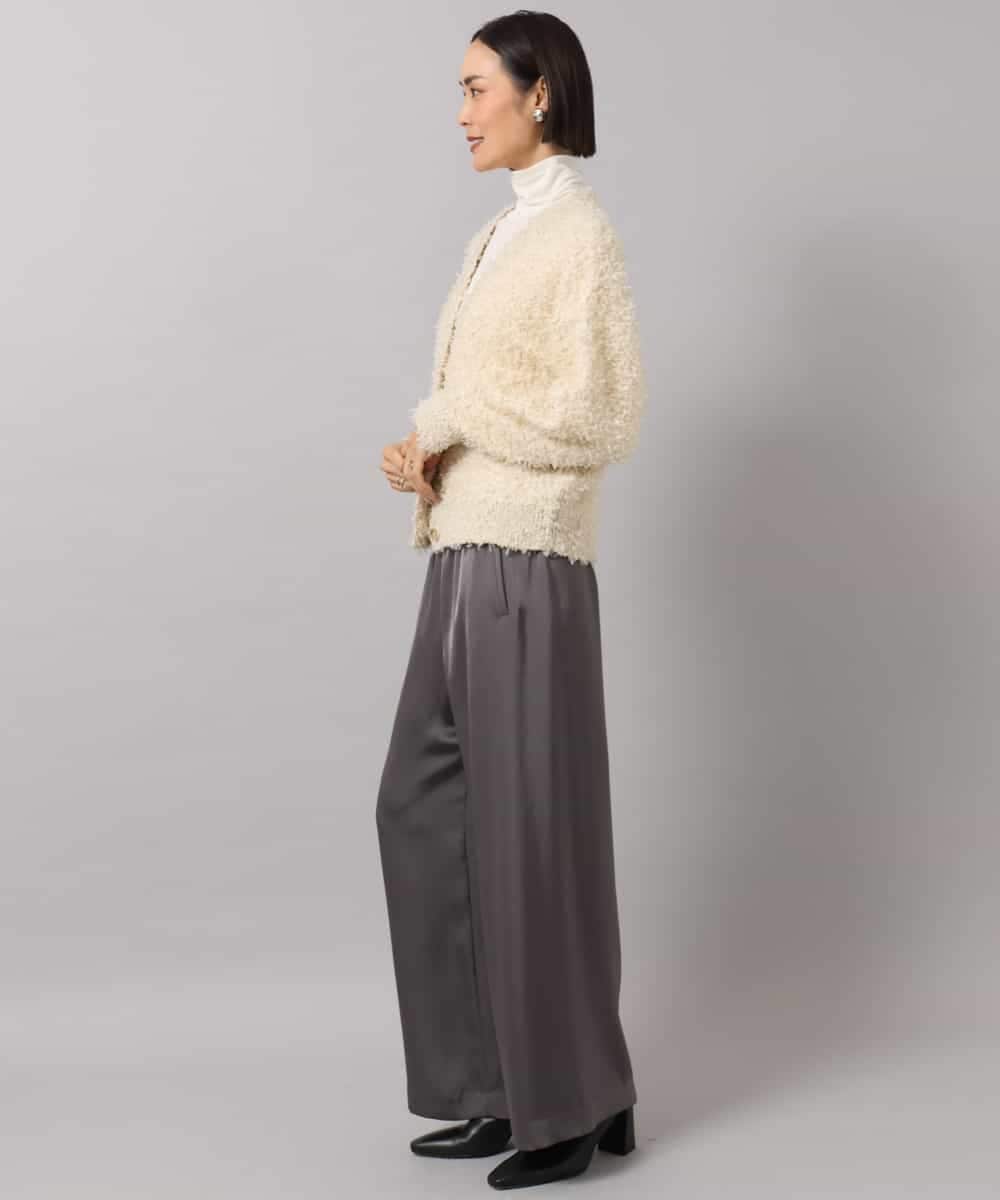 FMLAG52250 MICHEL KLEIN(ミッシェルクラン) サテンワイドパンツ グレー