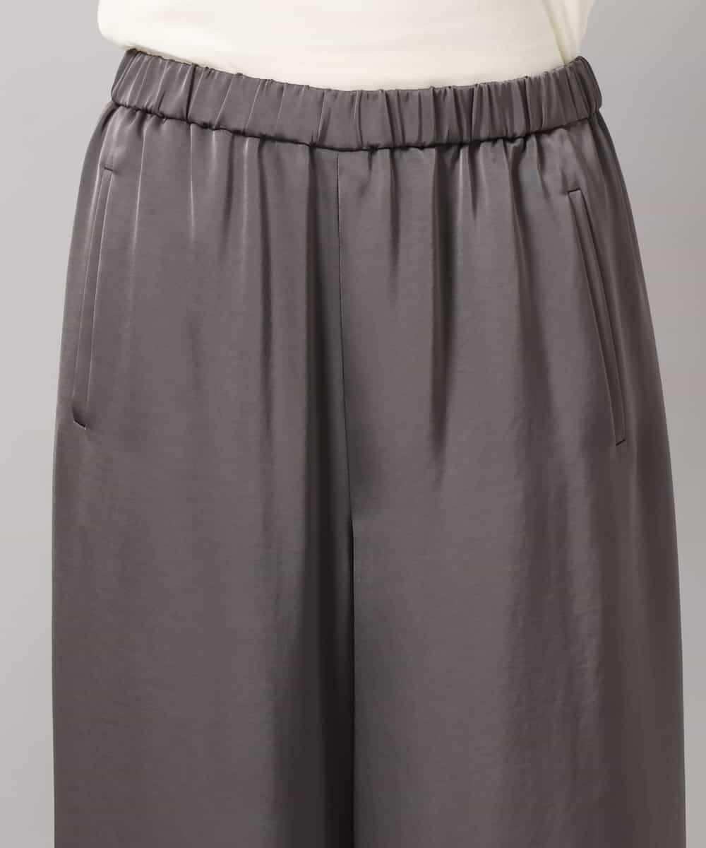 FMLAG52250 MICHEL KLEIN(ミッシェルクラン) サテンワイドパンツ グレー