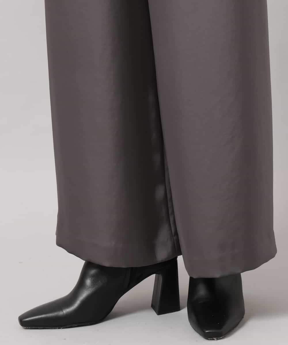 FMLAG52250 MICHEL KLEIN(ミッシェルクラン) サテンワイドパンツ グレー