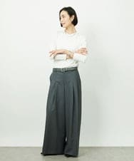 FMLBE28220 MICHEL KLEIN(ミッシェルクラン) 2タックワイドパンツ オフホワイト