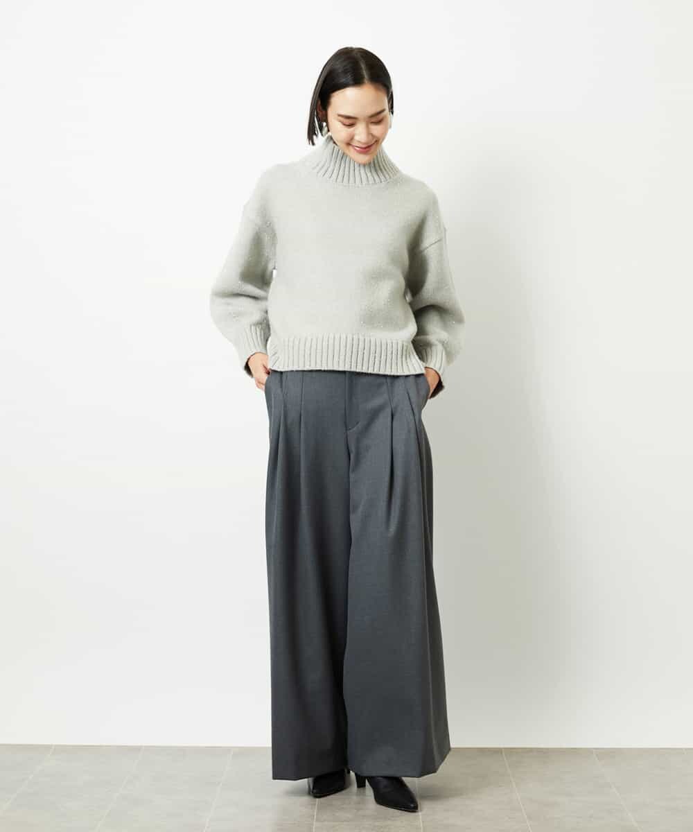 FMLBE28220 MICHEL KLEIN(ミッシェルクラン) 2タックワイドパンツ オフホワイト