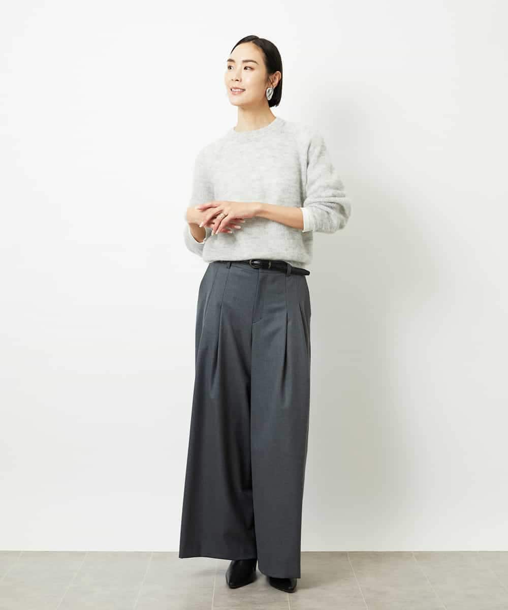 FMLBE28220 MICHEL KLEIN(ミッシェルクラン) 2タックワイドパンツ オフホワイト