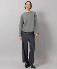 FMLDH53180 MICHEL KLEIN(ミッシェルクラン) [定番人気/新色追加]デニムライク裏起毛ワイドパンツ ネイビー
