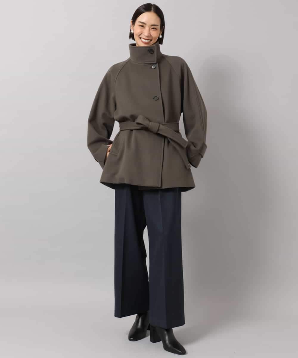 FMLDH53180 MICHEL KLEIN(ミッシェルクラン) [定番人気/新色追加]デニムライク裏起毛ワイドパンツ ネイビー