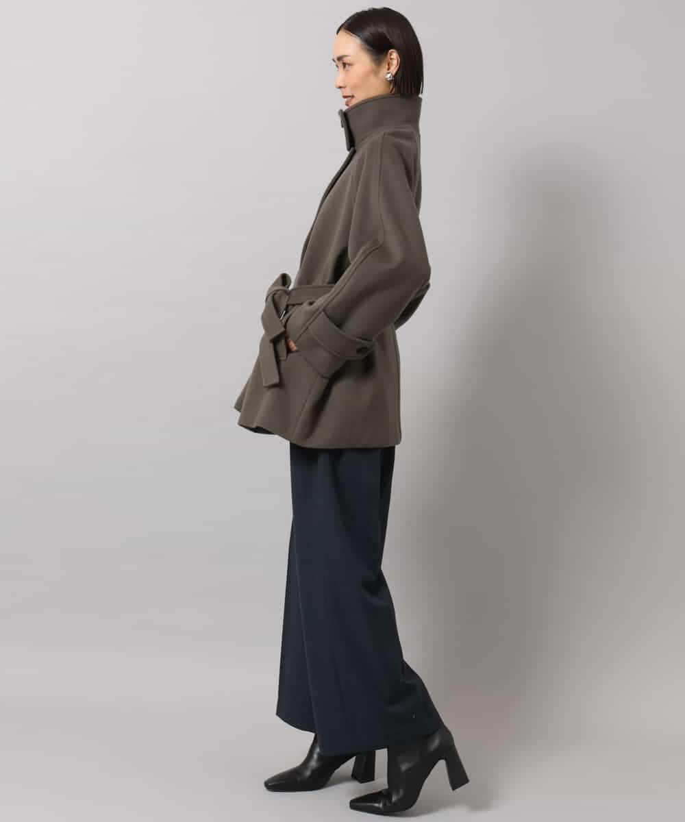FMLDH53180 MICHEL KLEIN(ミッシェルクラン) [定番人気/新色追加]デニムライク裏起毛ワイドパンツ ネイビー