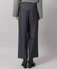 FMLDH53180 MICHEL KLEIN(ミッシェルクラン) [定番人気/新色追加]デニムライク裏起毛ワイドパンツ ネイビー