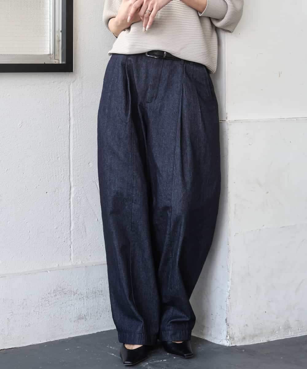 FMLGD01450 MICHEL KLEIN(ミッシェルクラン) [セットアップ対応]デニムバレルパンツ ネイビー