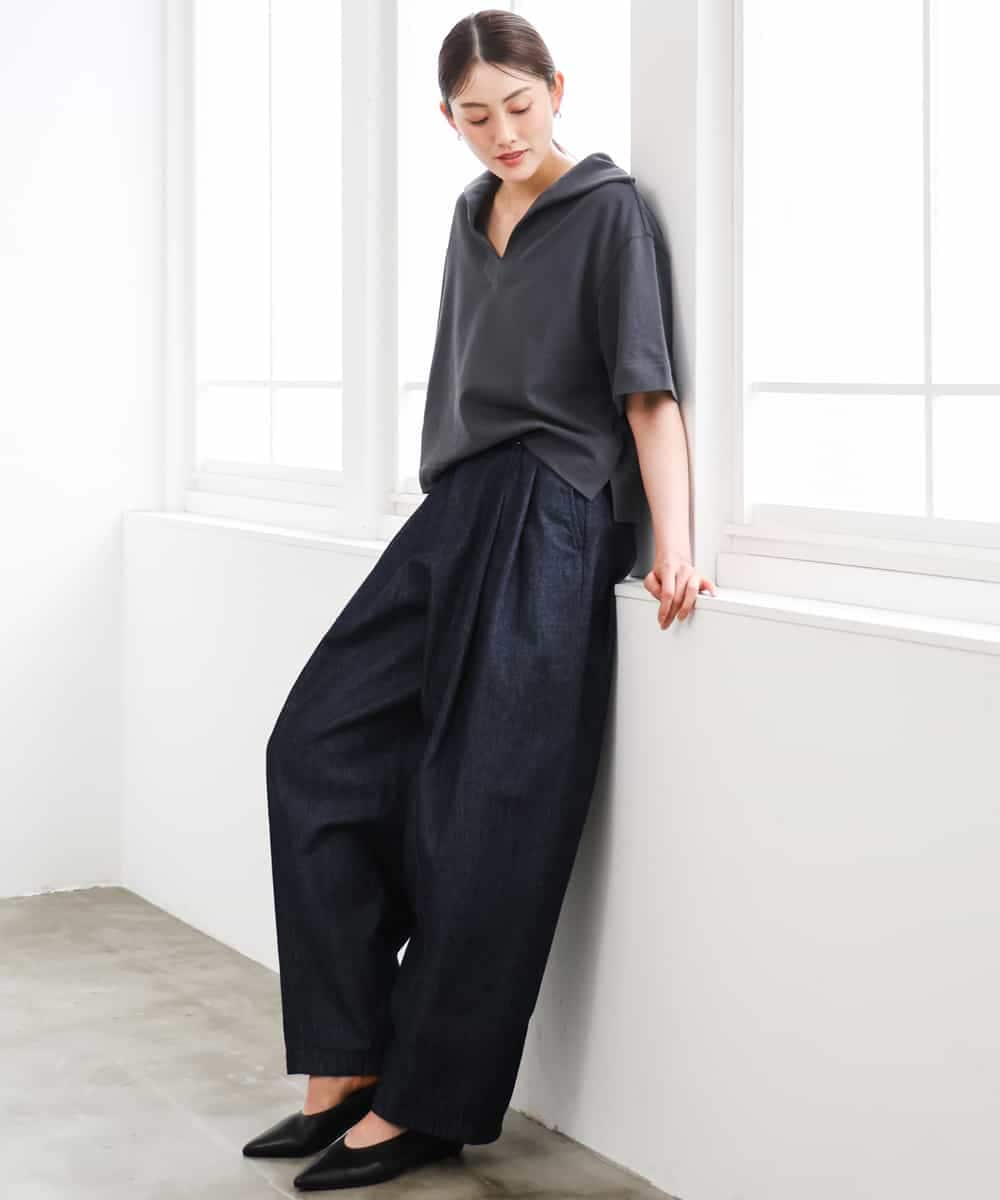 FMLGD01450 MICHEL KLEIN(ミッシェルクラン) [セットアップ対応]デニムバレルパンツ ネイビー