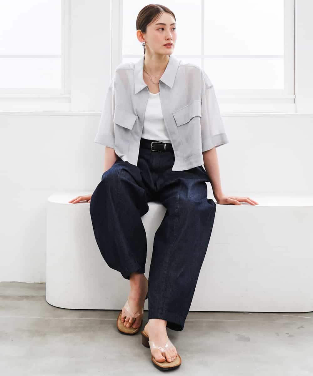 FMLGD01450 MICHEL KLEIN(ミッシェルクラン) [セットアップ対応]デニムバレルパンツ ネイビー