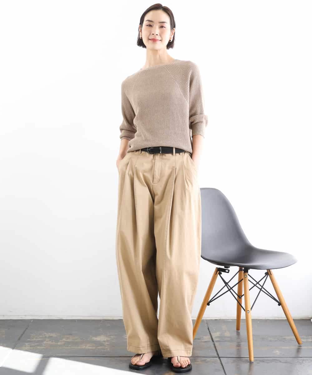 FMLGD02240 MICHEL KLEIN(ミッシェルクラン) チノバレルパンツ ベージュ