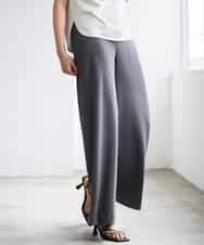 FMLGD04220 MICHEL KLEIN(ミッシェルクラン) [リラックスボトム]シームレスワイドパンツ ダークグレー