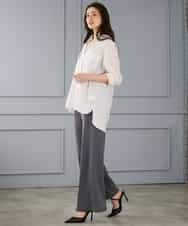 FMLGD04220 MICHEL KLEIN(ミッシェルクラン) [リラックスボトム]シームレスワイドパンツ ダークグレー