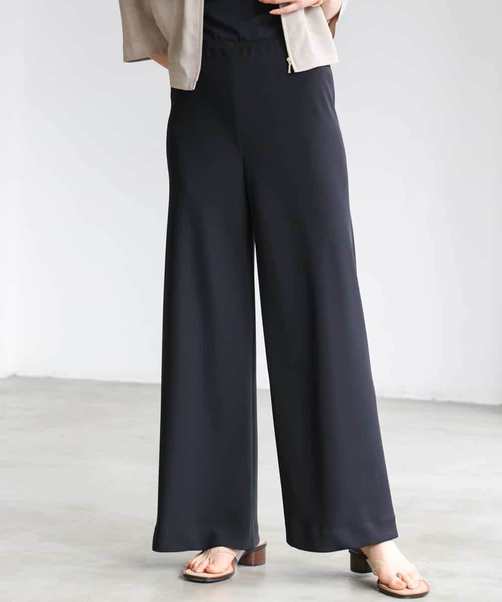 FMLGD04220 MICHEL KLEIN(ミッシェルクラン) [リラックスボトム]シームレスワイドパンツ ダークグレー