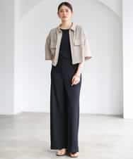 FMLGD04220 MICHEL KLEIN(ミッシェルクラン) [リラックスボトム]シームレスワイドパンツ ダークグレー