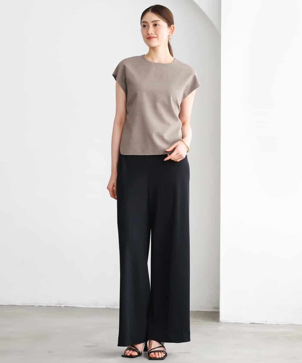 FMLGD04220 MICHEL KLEIN(ミッシェルクラン) [リラックスボトム]シームレスワイドパンツ ダークグレー