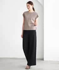 FMLGD04220 MICHEL KLEIN(ミッシェルクラン) [リラックスボトム]シームレスワイドパンツ ダークグレー