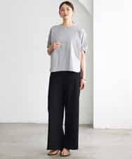 FMLGD04220 MICHEL KLEIN(ミッシェルクラン) [リラックスボトム]シームレスワイドパンツ ダークグレー