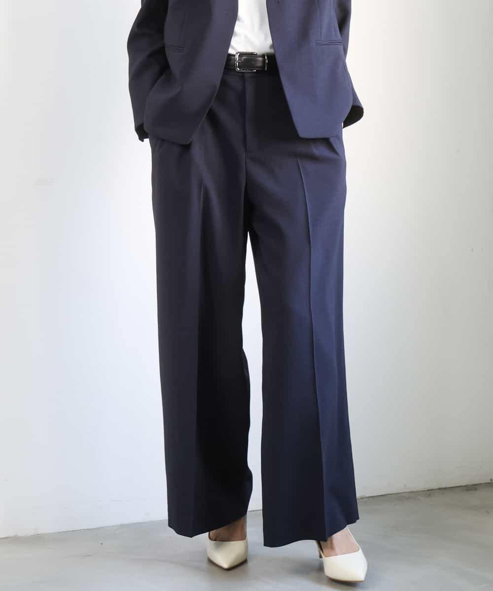FMLGD05290 MICHEL KLEIN(ミッシェルクラン) [セットアップ対応]ツイードライク ワイドパンツ ベージュ