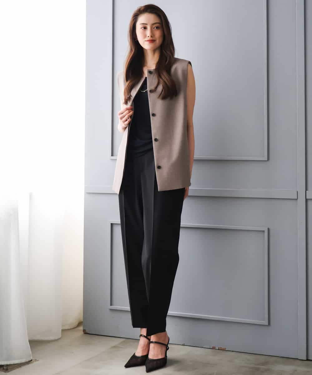 FMLGD06220 MICHEL KLEIN(ミッシェルクラン) [リラックスボトム]テーパードパンツ ベージュ