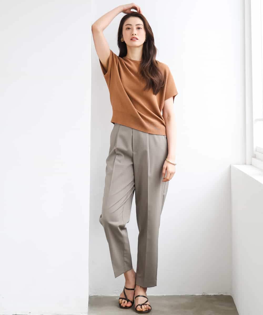 FMLGD06220 MICHEL KLEIN(ミッシェルクラン) [リラックスボトム]テーパードパンツ ベージュ