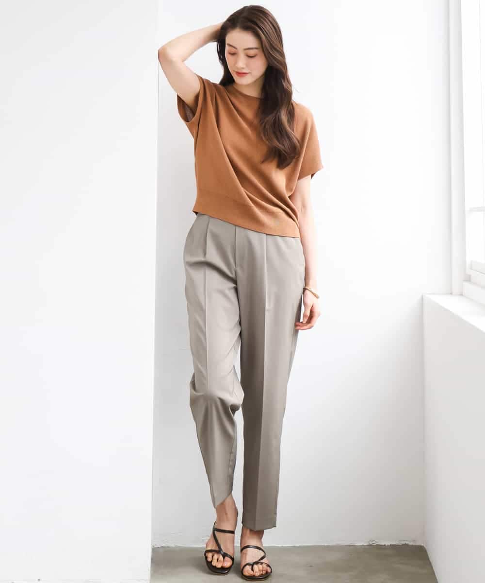 FMLGD06220 MICHEL KLEIN(ミッシェルクラン) [リラックスボトム]テーパードパンツ ベージュ