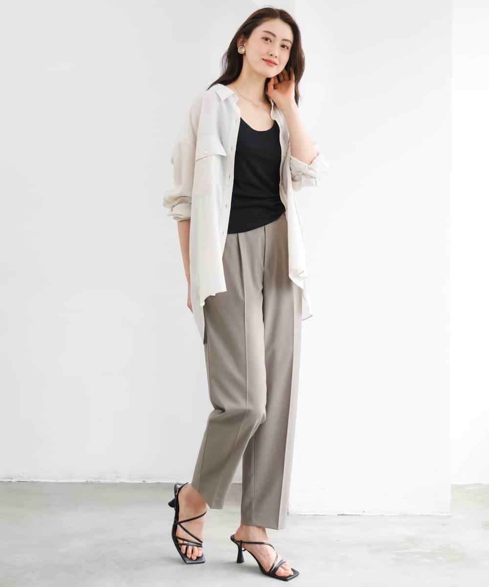 FMLGD06220 MICHEL KLEIN(ミッシェルクラン) [リラックスボトム]テーパードパンツ ベージュ