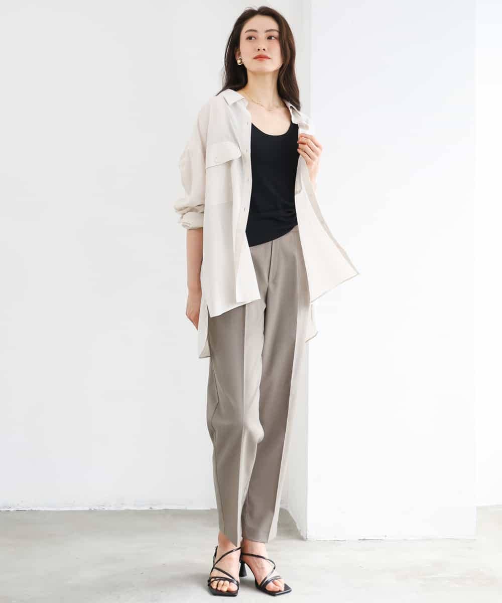 FMLGD06220 MICHEL KLEIN(ミッシェルクラン) [リラックスボトム]テーパードパンツ ベージュ