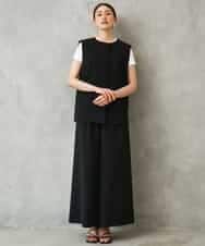 FMLGD13280 MICHEL KLEIN(ミッシェルクラン) [セットアップ対応/リラックスボトム]ドローストリングワイドパンツ ブラック