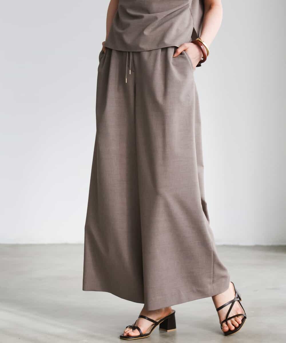 FMLGD13280 MICHEL KLEIN(ミッシェルクラン) [セットアップ対応/リラックスボトム]ドローストリングワイドパンツ ブラック