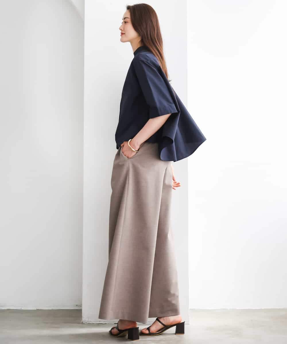 FMLGD13280 MICHEL KLEIN(ミッシェルクラン) [セットアップ対応/リラックスボトム]ドローストリングワイドパンツ ブラック