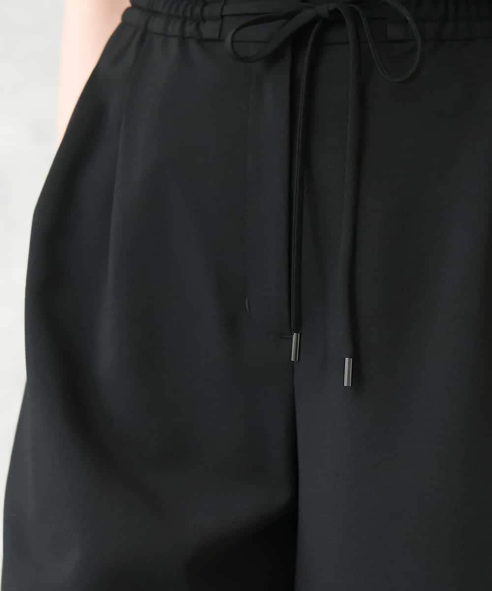 FMLGD13280 MICHEL KLEIN(ミッシェルクラン) [セットアップ対応/リラックスボトム]ドローストリングワイドパンツ ブラック