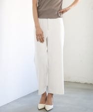 FMLGD17200 MICHEL KLEIN(ミッシェルクラン) [定番人気]ドライストレッチワイドパンツ ホワイト
