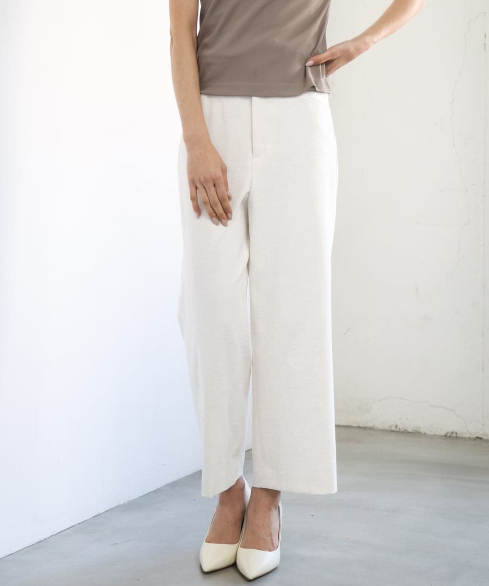 FMLGD17200 MICHEL KLEIN(ミッシェルクラン) [定番人気]ドライストレッチワイドパンツ ホワイト