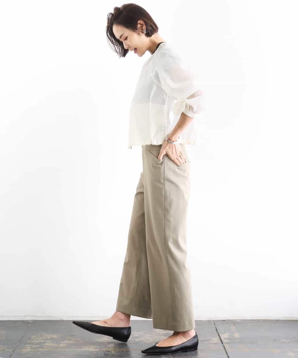 FMLGD17200 MICHEL KLEIN(ミッシェルクラン) [定番人気]ドライストレッチワイドパンツ カーキ