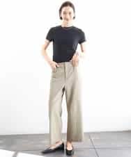 FMLGD17200 MICHEL KLEIN(ミッシェルクラン) [定番人気]ドライストレッチワイドパンツ カーキ