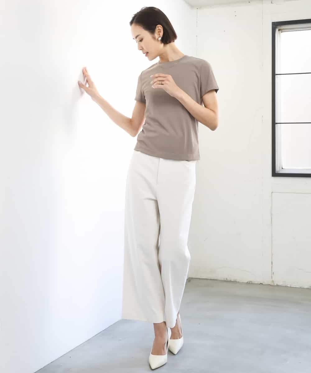 FMLGD17200 MICHEL KLEIN(ミッシェルクラン) [定番人気]ドライストレッチワイドパンツ カーキ