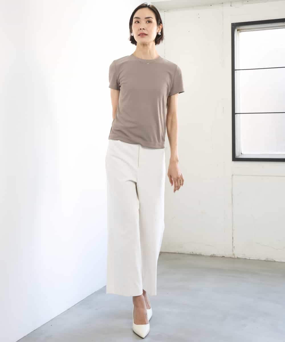 FMLGD17200 MICHEL KLEIN(ミッシェルクラン) [定番人気]ドライストレッチワイドパンツ カーキ