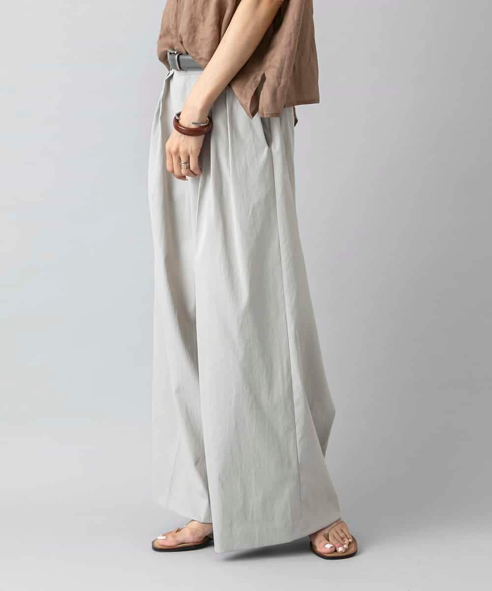 FMLGD22260 MICHEL KLEIN(ミッシェルクラン) 2タックワイドチノパンツ ベージュ