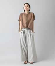 FMLGD22260 MICHEL KLEIN(ミッシェルクラン) 2タックワイドチノパンツ ベージュ