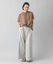 FMLGD22260 MICHEL KLEIN(ミッシェルクラン) 2タックワイドチノパンツ ベージュ
