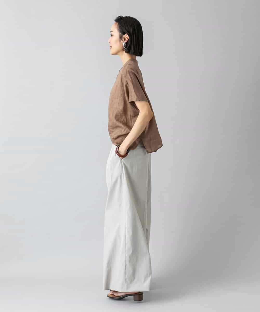 FMLGD22260 MICHEL KLEIN(ミッシェルクラン) 2タックワイドチノパンツ ベージュ
