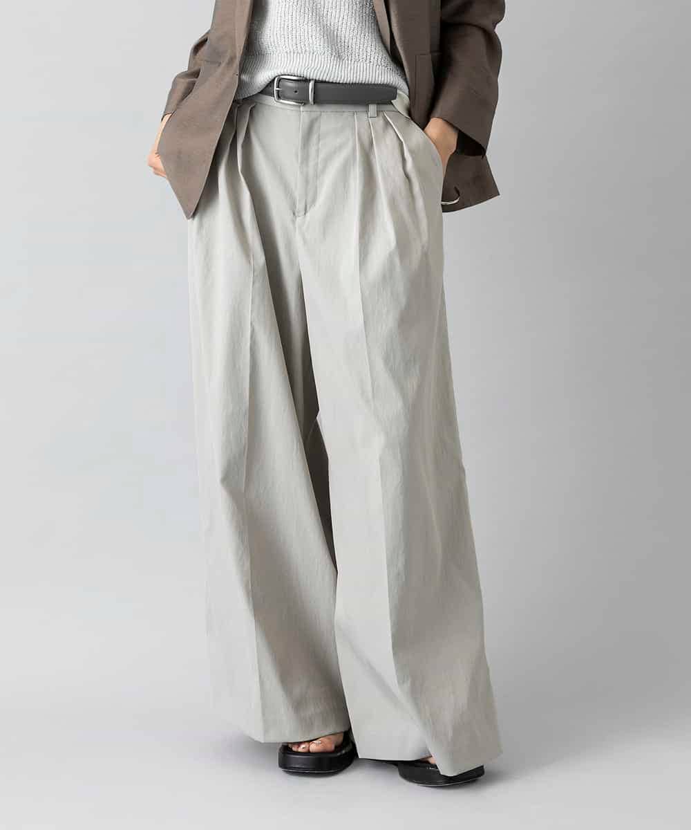 FMLGD22260 MICHEL KLEIN(ミッシェルクラン) 2タックワイドチノパンツ ベージュ