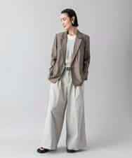 FMLGD22260 MICHEL KLEIN(ミッシェルクラン) 2タックワイドチノパンツ ベージュ