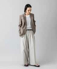 FMLGD22260 MICHEL KLEIN(ミッシェルクラン) 2タックワイドチノパンツ ベージュ