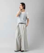 FMLGD22260 MICHEL KLEIN(ミッシェルクラン) 2タックワイドチノパンツ ベージュ