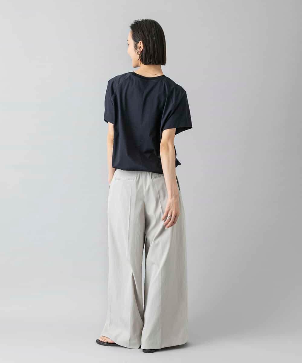 FMLGD22260 MICHEL KLEIN(ミッシェルクラン) 2タックワイドチノパンツ ベージュ
